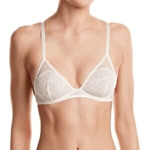 Free People Sheer White Lace Underwire Triangle Cup Embrace Bra Size 32A